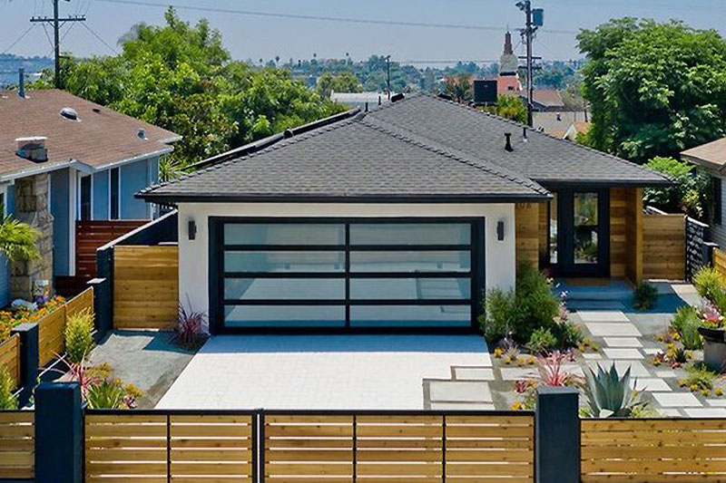 Dyer's Garage Door Black Anodized with White Laminate